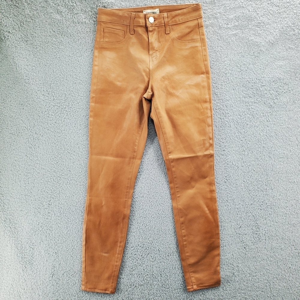 L'AGENCE Jeans Margot High Rise Skinny in Hazelnut Coated Womens 24